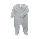 KIDDLETOWN Baby Schlafanzug, Neugeborene Strampler Doppelreißverschluss, Baby Schlafstrampler, Baby Strampler Langarm, Baby Pyjam, Baby Kleidung Junge Mädchen, Babyschlafanzug Baumwolle
