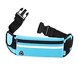 TOBBOMEY Laufgürteltasche Wasserdicht Hüfttasche Laufgürtel Lauftasche Gürteltasche Laufausrüstung Trainingsgürtel Für Damen Lauftasche Hüftgurt Läufertasche Stoff Himmelblau