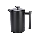 1L große Kapazität, High-End-Titan-Stahl französische handgeschriebene Kaffeekanne, klassischer Stil, High-End-dauerhafte, doppelschichtige Isolierung, manueller invertierter Filtertopf mit Filterbech