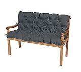 TexDeko® Garden Gartenbankauflage mit Rückenlehne wasserabweisend UV - beständig Bankauflage In- & Outdoor Sitzkissen und Rückenkissen Hollywoodschaukel Sitzpolster (120 x 50 x 50cm Anthrazit)