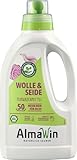 AlmaWin Wolle & Seide Lavendel 6x750ml, Feinwaschmittel, 50 Waschladungen