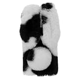 VILLCASE Fluffy Phone Case für Niedliche Kaninchen Design Schutzhülle aus TPU Stoßdämpfend für Frauen Perfekter Schnitt für Anschlüsse