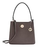 L.CREDI Schultertasche Umhängetasche Filippa Hobo Dark Taupe braun