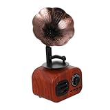 jojofuny Vintage Stil Funk Lautsprecher mit Bass Stereo Sound Kabellos Tragbar mit Karten Slot Holzoptik und Hochwertiger Klangqualität Kompatibel mit Smartphone und Tablet als Retro Deko