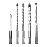 Triangle Adamant Bohrer-Set, 5-teiliges Multi-Material-Bohrer für Fliesen, Beton, Glas, Ziegel, Holz – Hartmetall-Mauerwerkbohrer für hohe Beanspruchung