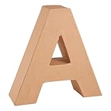 Glorex 6 2029 101 - Papp - Buchstabe A, Buchstabe aus brauner Pappe, ca. 17,5 X 5,5 cm groß, zum bemalen und bekleben, für Serviettentechnik und Décopatch, ideal als Dekoration