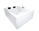 Doppel Whirlpool Badewanne Olymp Basic MADE IN GERMANY 180 x 130 cm Ausführung links mit 16 Massage Düsen + LED + dhW + MIT Armaturen Eckbadewanne rechts oder links Eckwanne günstig