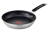 Jamie Oliver by Tefal Bratpfanne 24 cm, Antihaft, Induktion, Edelstahl, Genieteter Griff mit Silikoneinlage, Thermo-Signal, Langlebig, E51204AZ