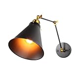 PENIKOKO Retro Industrie Wandleuchte mit Schwenkarm Vintage Wandlampe für Schlafzimmer Küche und Büro ohne Glühbirne Verstellbar Handgefertigt Langlebig Installieren