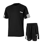 Fiohiros Fußballtrikot Kinder Set Sport, Schnell Trocknende Sportsachen Trikot für Kinder, Fussball Trikot Set Trainingsanzug Shorts und T-Shirt (Schwarz, 12-13 Jahre)