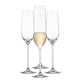 SCHOTT ZWIESEL Sektglas Fortissimo (4er-Set), elegante Champagner Gläser mit Moussierpunkt, spülmaschinenfeste Tritan-Kristallgläser, Made in Germany (Art.-Nr. 123686)