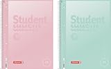 BRUNNEN Collegeblock Premium Student „Pastell“ | A4, Lineatur 28, 80 Blatt, sortiert