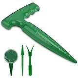 Milifox Blumenzwiebelpfanzer,Pikierstab,Pflanzhilfe für Blumenzwiebein mit T-Griff,Breiter und Pikier Set zum Pflanzen,zwiebelpflanzer Garten für Gemüse,Blumen und Zwiebelpflanze,4 Stück Grün