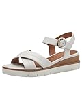 Tamaris Damen Plateau Sandalen Leder Sommer; WHITE LEATHER/weiß; 38 EU
