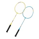 1 Paar professionelle Doppel-Badmintonschläger-Set, leichte Federbälle, Schläger für Outdoor-Spiele im Garten, für Indoor-Outdoor-Sportzubehör