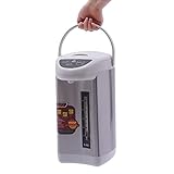 4 Liter Thermopot Wasserspender, Edelstahl Heißwasserspender Dispender 750W, Wasserkocher mit Temperatureinstellung, Sofortiger-Heißwasserspender, Teemaschine, Grau