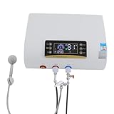 80L Elektrospeicher Warmwasserspeicher 2000W 30-75°C Elektro Boiler Wasserboiler Wandhängend mit Handbrause und Leckage-Schutz Durchlauferhitzer Warmwasserbereiter 73.5 * 27 * 43.5cm