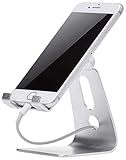 Amazon Basics - Verstellbarer Handy-Ständer für iPhone und Android , 8.1 x 7.62 x 9.9 cm, Silberfarben