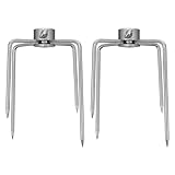 Happyyami 5 Sätze Grillgabel Ofen Rotisserie-spieße Grillkorb Käfig Rotisserien Bratenschnur Grillspieß Döner Grill Dönerspieß Grillstab Aus Eisen Rotisserie-spießstangen Silver 2 Stück * 5