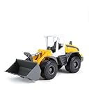 Lena Worxx Radlader Liebherr L538 Litronic 48 cm, realistisches Baustellenfahrzeug, Robustes Spielzeug mit funktionstüchtiger Schaufel und Griff, für Kinder ab 3 Jahren, Gelb