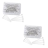Gadpiparty 2 Boxen Diamond -Positionierungsnadel Stifte gerader Stift Diamant Stecknadeln zum Nähen Stecknadel für Stoff U-förmiger Stift Strass Kopf Stift Plastik Transparent
