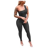 Sommer Frauen Ärmellos One Shoulder Hip-Heben Sports reizvoller JumpAnzug für Frauen Schlafanzug Weihnachten Damen