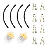 Iyowei 2 Set Motorrad Benzin Kraftstofffilter Universal Benzinschlauch Benzinfilter Kraftstofffilter Vorfilter Schlauchschellen Kraftstoffschlauch Schlauchklemme für Auto Motorrad Roller Rasenmäher