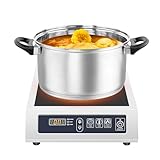 Chynalys 3500w Induktionskochfeld 1 Platte Induktionskochplatte, 10-Temperaturgetriebe und 11-Leistungsgetriebe, Kochplatte Induktion für Balkone,Camping,Wohnmobile & Küchen, bis 240° C
