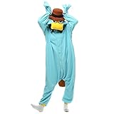 LABULA Onesie tierkostüme Damen Herren Pyjama Animal Halloween Schlafanzug Cosplay Jumpsuit Karneval Einteiler,C-blau,M