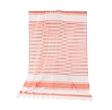 HAXNOHEY Strandtuch Saunatuch Mikrofaser Badetuch Badetücher Groß Badetuch Strandtuch Personalisiert Gestreift Fransen Schnelltrocknend Badeponcho Frottee Lila S