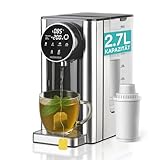 Heinrich´s Heißwasserspender-Heißes Wasser auf Knopfdruck zwischen 40°-100°C,Wassermenge 100ml-400ml auswählbar, für Babynahrung geeignet, Inkl.Reinigunsfunktion+Filter, Touch-Display, 2.7
