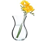 KADAX Blumenvase, 18cm Vase aus Glas, ⌀8cm Glasblumenvase mit einem 11cm Hals, Durchsichtige Tischvase, Klarglasvase, Glasvase für Blumen, Dekovase für Wohnzimmer (18cm / 1 Stück)