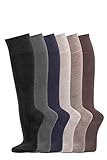 TippTexx 24 4 Paar Herren Kniestrümpfe mit ANTI-LOCH-Garantie, Ökotex 100 (DE/NL/SE/PL, Numerisch, 43, 46, Regular, Regular, Schwarz)