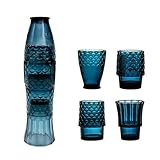 Lipitaley Koi-Trinkgläser im Fisch-Design, stapelbare Trinkgläser, farbiges Getränkeglas, nautische Gläser für Getränke, Fisch-geformte Gläser für Heimdekoration, 4 Stück, Seeblau