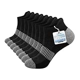 Falechay Sneaker Socken Damen 35-38 Socken Herren Baumwollsocken 8 Paar Sportsocken Atmungsaktiv Kurze Socken Halbsocken,Schwarz 35-38