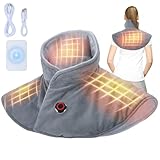 Auniq Kabellos Heizkissen für Nacken Schulter, Gewichtete Schulterheizkissen mit 5000mAh Powerbank & 3 Heizstufen, Elektrisches Nackenheizkissen Waschbar Beheizter Schulterwärmer Wärmekissen Geschenk