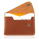 Yuanchu Visitenkartenetui Flip-Stil,Rinds Leder Kartenetui Vintage Kreditkartenetui Slim Kreditkartenhülle Flache Geldbörse Tasche Business Name Karten Halter Brieftasche für Damen Herren (Braun)