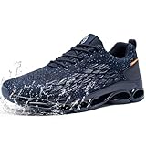 FATES TEX Völlig Wasserdicht Laufschuhe Herren Sportschuhe Turnschuhe Walkingschuhe Fashion Outdoor Casual Schuhe Fitness Running Sneaker(Nautisch Blau,42 EU)