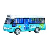 Fenteer Stadtbus, Spielzeugbus mit Geräuschen und Lichtern, mit Lichtern, Simulations-Trägheitsspielzeugfahrzeug, Modellauto-Spielzeug für Jungen, Blau