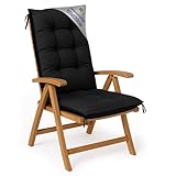 Amazinggirl Gartenstuhl Hochlehner Auflagen 50x120 cm - Sitzauflagen Gartenmöbel Gartenstuhlauflagen Polster Auflage für Gartenstühle Sitzpolster Outdoor Stuhlauflagen Sitzkissen Graphit