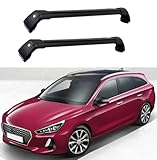 DPBXQ Dachgepäckträger Dachträger für Hyundai i30 (SW) Estate 2018-2020 -Aluminium (2 Stücke) Integrierte Dachreling Tragkraft 75 Kg Vormontiert Inklusive Schloss,P