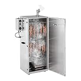 Royal Catering RCRO-1300 Räucherofen Räucherschrank Räuchergrill (147 Liter, 1000 W, bis 110°C, Timer, 8 Einlegeroste, Kaminrohr, Edelstahl) Silber