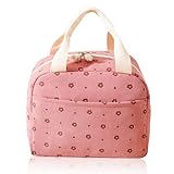 FOSDICK Lunchtasche Damen, Isolierte Lunchtasche für Frauen, 26x21x18cm Lunchbag Kühltasche Erwachsene Lunch Bag Lunchbox Behälter Lunch Tote Bag, Rose