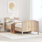 MOBCANT Massivholzbett ohne Matratze, Einzelbett Futonbett Betten Bettrahmen Geeignet für Wohnungen Schulen Hotel Schlafzimmer 90x200 Kiefernholz