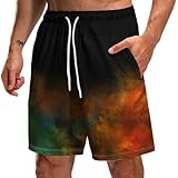 Generisch Gym Hose, Herren Sport Shorts, Schnell Trocknend Kurze Sporthose Herren, Jogginghose Laufhose, Leichte Trainingsshorts Mit Kordelzug Hose Lauf Shorts Kurz Sport Short (S, Orange)