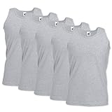 Fruit of the Loom Herren-Achselshirts der Marke, Tanktop, T-Shirt, in Allen Größen und Farben erhältlich, 5 Stück Gr. XXL/ 119 cm- 124 cm, 5 x Heather Grey