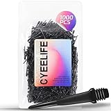 CyeeLife Dartspitzen Kunststoff 1000 Stück Premium Softdart Spitzen I 2BA Gewinde I Dartpfeil Spitzen, Softdarts Ersatzspitzen, Besonders stabil & langlebig,Schwarz