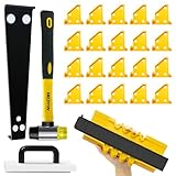 Laminat Verlegeset,laminat werkzeug,Professionelle Vinyl Bodenbelag Werkzeuge-Schlagklotz, 10 'Konturmessgerät, Pull-Bar, 2 in 1 Bodenabstand, Hammer