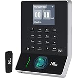 NGTeco Zeiterfassung für Kleinbetriebe Biometrisches Zeiterfassungsgerät Fingerabdruck-Stempeluhr für Kleinbetriebe Mitarbeiter Check-in und Zeiterfassungssystem