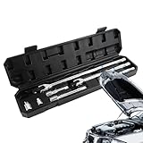 Ancsttu 7-Teiliger Steckschlüsselsatz | 7-teilige drehbare flexible Knarre für schwere Arbeiten mit Hebelwirkung,Biegsamer Griff für Steckschlüssel Werkzeug | Für Bau- Und Kraftfahrzeuge In